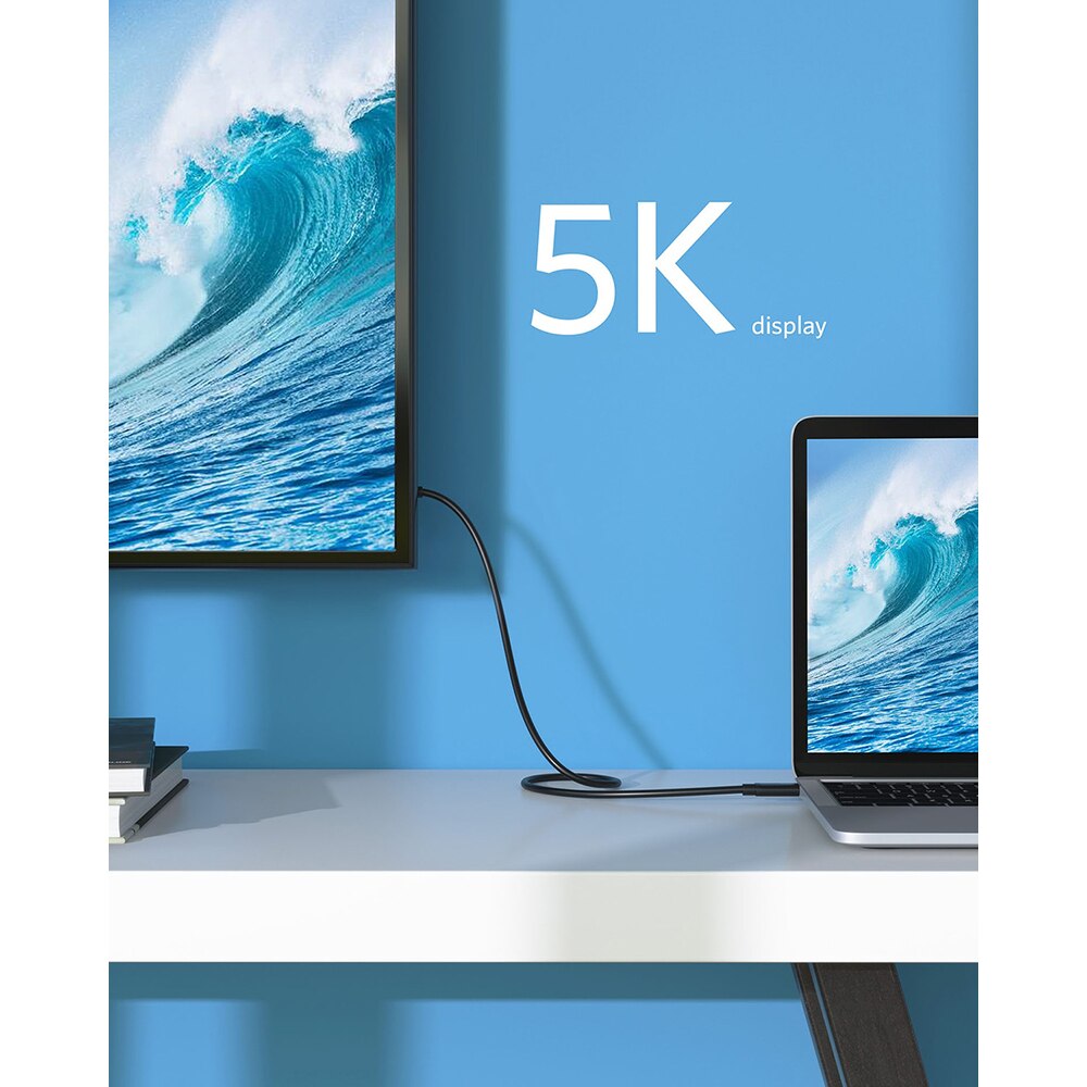 Anker thunderbolt 3.0 kabel usb-c til  c 1.6 ft,40 gbps dataoverførsel, kompatibel med usb 3.1 gen 1/2, perfekt til type-c macbooks