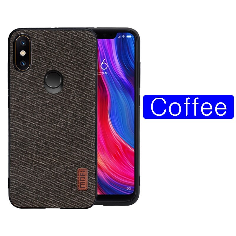 For Xiaomi mi8 case cover mi 8 Explorer Version back cover silicone fabric shockproof case coque capas MOFi mi8 SE case: for mi8 Explorer / coffee