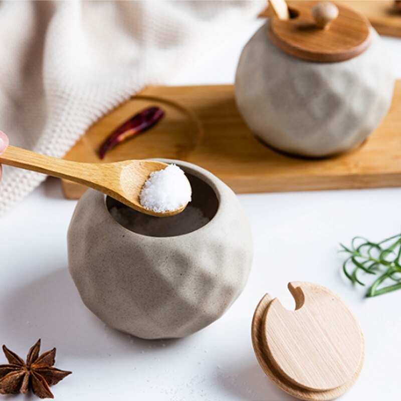 Kök krydda burk olja flaskuppsättning hushåll keramisk krydda låda salt shaker kryddflaska full uppsättning japansk stil