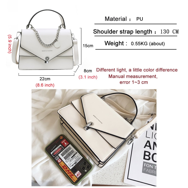 Bags For Women Luxury Handbag Casual Chain Wild Lady Shoulder Cross Body Bag Black Small Square Messenger female