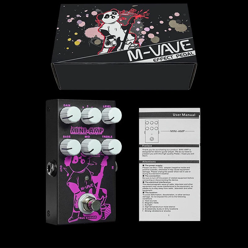 AMPLIFICADOR DE guitarra eléctrica M-VAVE MINI-AMP amplificador de Pedal de efectos analógicos Pedal de derivación Real ecualizador de 3 bandas accesorios de guitarra