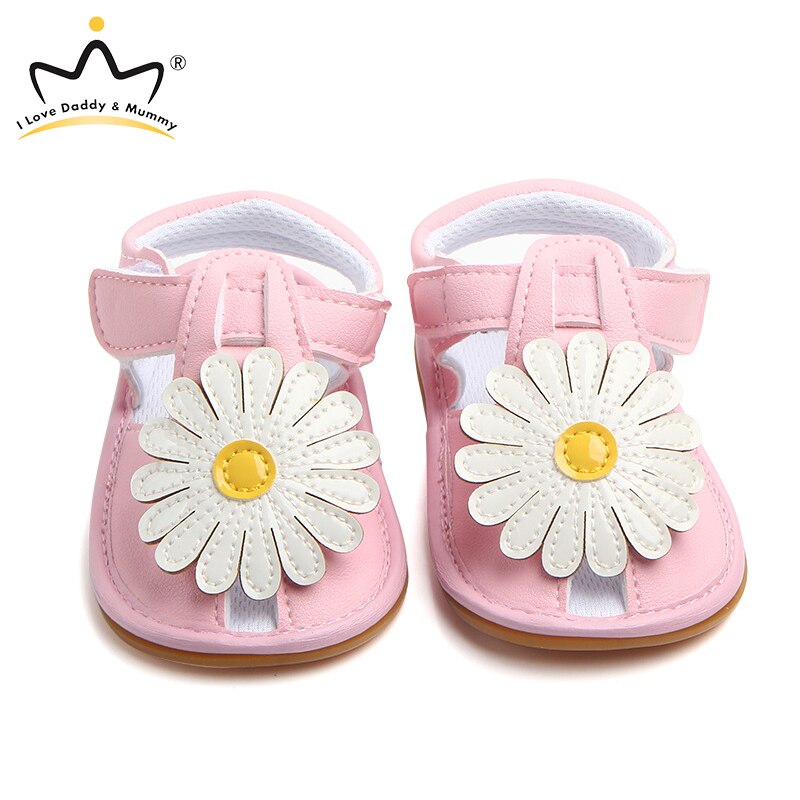 Novedad de verano, sandalias suaves de piel sintética para niñas, sandalias de goma antideslizantes con flores grandes bonitas, sandalias para bebés, zapatos para niñas pequeñas y princesas