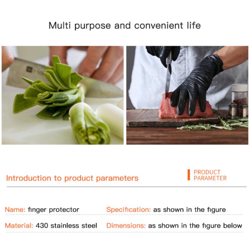 Finger Guard Kitchen Tool Vegetable Hand Guard Stainless Steel Multi-Purpose Finger Guard Anti-Cut Hand Finger Guard Kitchen Too