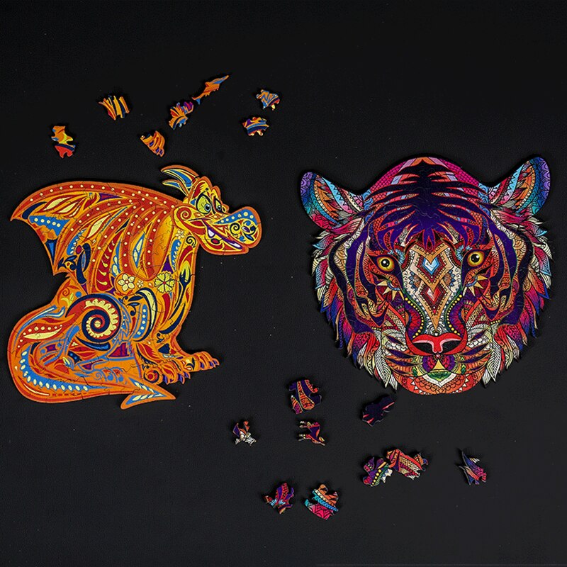 Puzzle di legno misterioso leone Puzzle taglio Laser Puzzle di legno 109/212/310PCS Puzzle 3D regalo di natale di natale per bambini