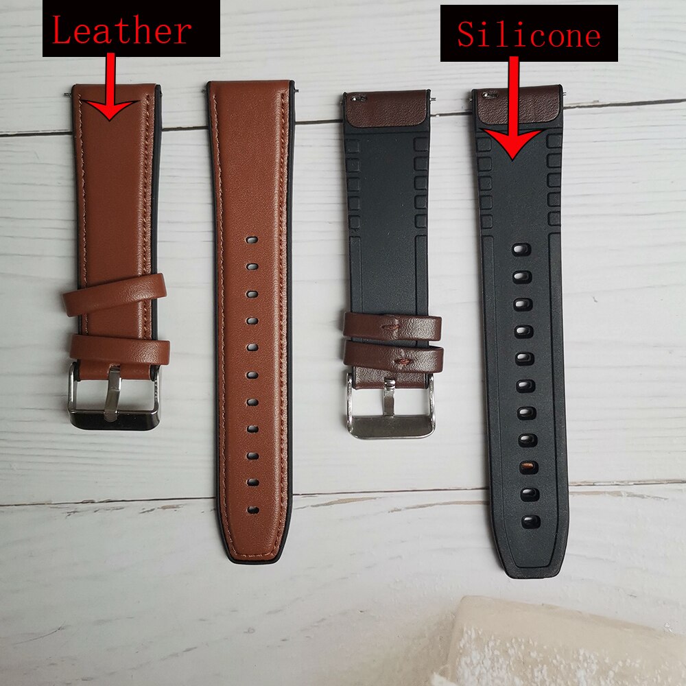 Pulsera de silicona de cuero para Amazfit GTR, correa de muñeca de 47mm para Xiaomi Amazfit Pace / Stratos 1 2 3 / GTR2 / GTR 2e