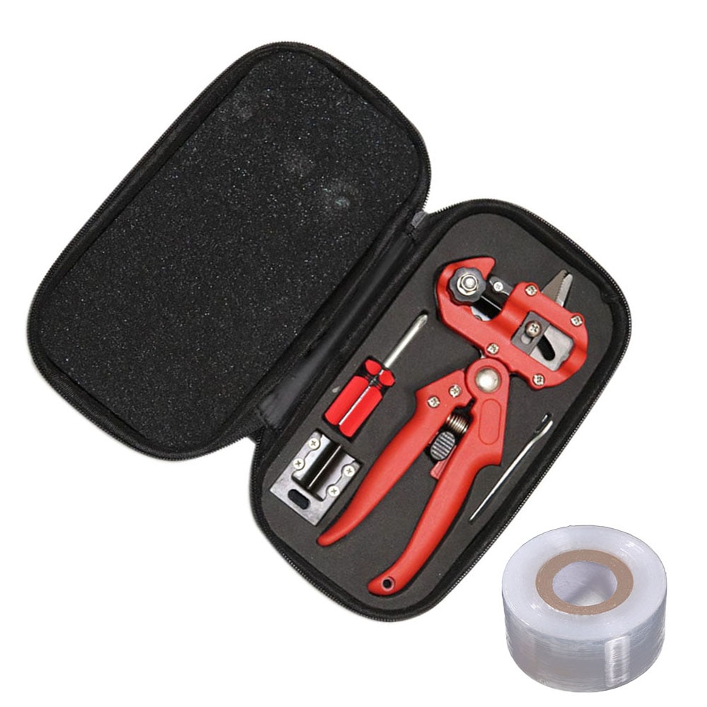 Drtools Pfropfen Pruner Garten Werkzeug Professionelle Zweig Cutter Gartenschere Rebschnitt Anlage Scheren Boxen Obst Baum Pfropfen Schere: rot Tasche und Band
