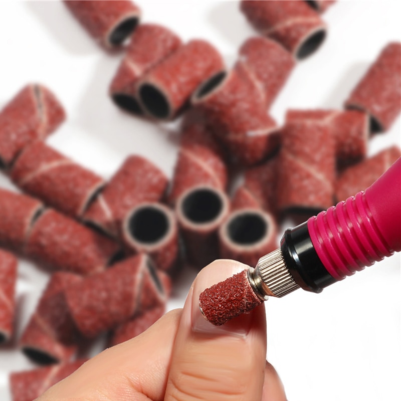 Cabezal cilíndrico para pulir uñas, pulir ruedas, pulir, especial, anillos de pulido, taladro de uñas, herramienta de manicura, 80 #120 #180 #50/100 paquete