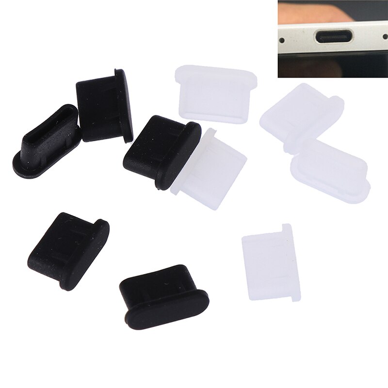 5 sztuk osłona pyłoszczelna Cap Jack wtyczka ładowarki type-c Port Anti-dust do telefonu komórkowego 2022 nowy Solid Black