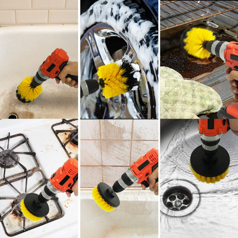 Elektrische Bohrer Wäscher Pinsel Power Pinsel Set Kit Auto Weichen Bürste Bohrer Kit Bad Küche Auto Pflege Reinigung Werkzeuge