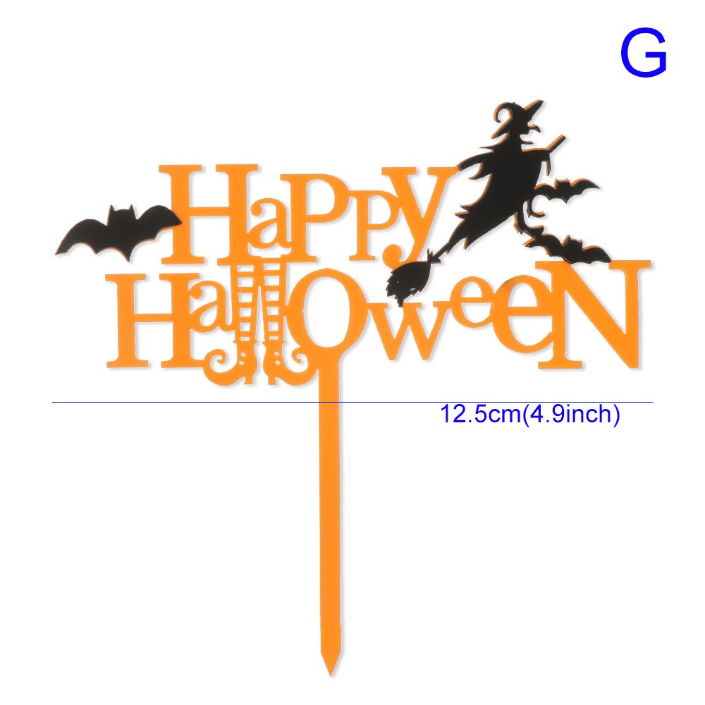 Halloween cupcake toppers dekorer blokk buh Alv spøkelse edderkopp heks lue katt kake dessert kake dekorasjon toppers festutstyr: G