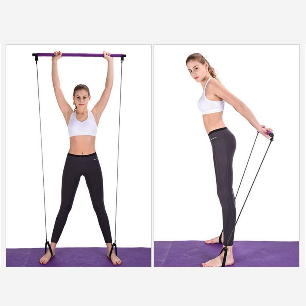 Pilates Fitness Stick ligero entrenador Pilates Bar Stick con banda de resistencia para gimnasio Home Fitness entrenamiento corporal