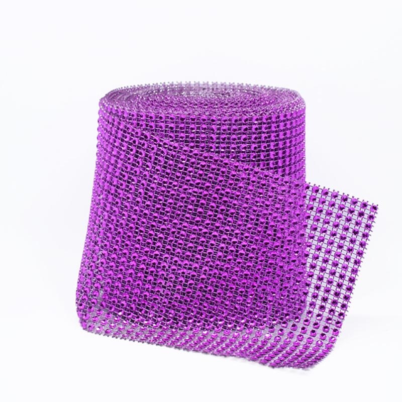 12 Cm * 1 Yard Bling Diamond Mesh Roll Lint Voor Verjaardag Wedding Party Diy Decoratie Tafel Taart Wrap Crystal lint Tule Craft 7: R06