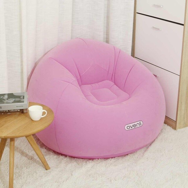 Inflatable Floor Chair for Living Room Janpanese Lazy Sofa Soft Futon Multi Function Furniture: Pink