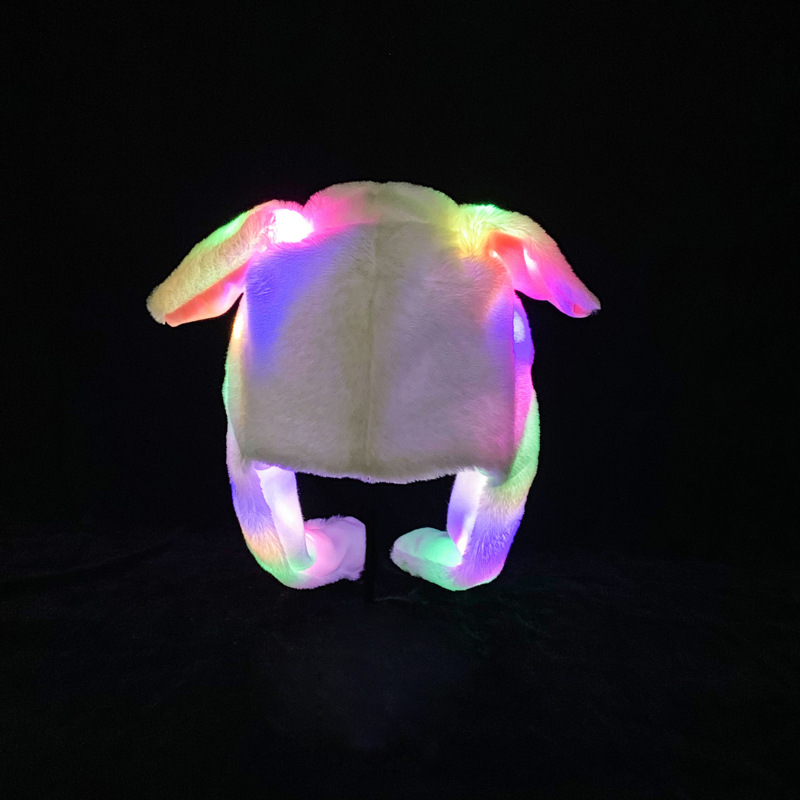 Chapeau de lapin de dessin animé japonais, oreille en peluche brillante, chapeau de saut mobile, oreilles rampantes lors de la pattes, chapeaux de Cosplay d'animaux mignons