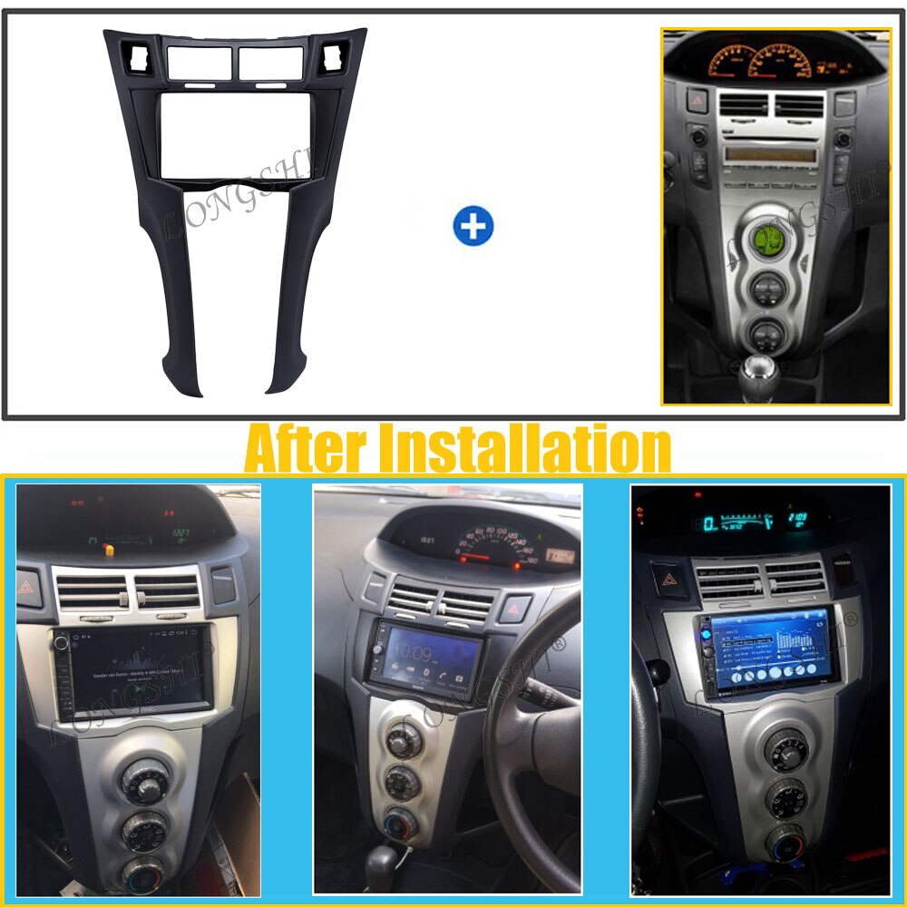 2-DIN Autoradio-Blende Für 7-Zoll-Monitore – ABS-Kunststoff, Schwarz, Panel-Kit Für Aftermarket-Einbauten, Für Viele Fahrzeuge, Einfache Clip-Montage