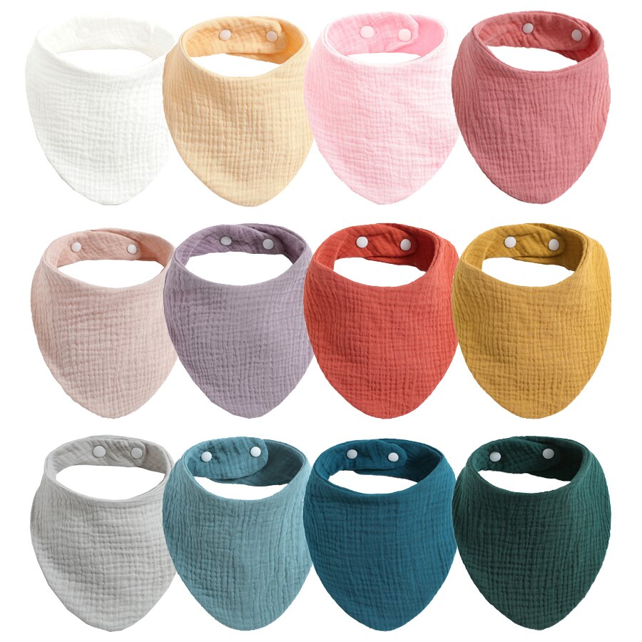 4Pcs/ Lot Cotton Baby Bibs Adjustable Triangle Newborns Saliva Towel Toddler Baby Boys Bib Burp Cloth Scarf Baby Shower