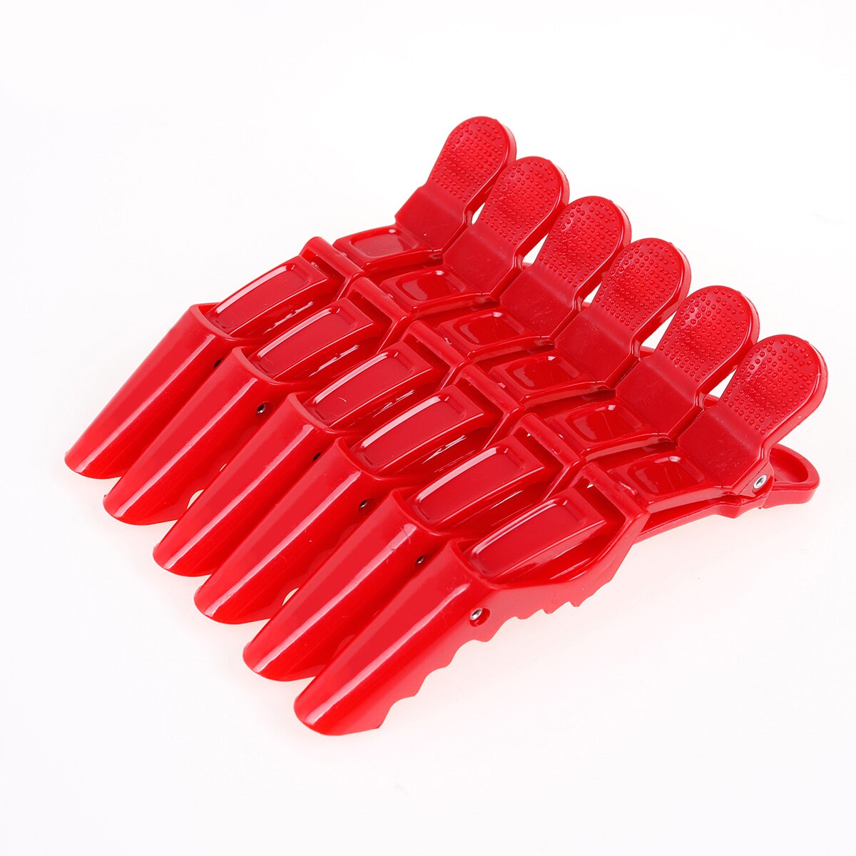 5 Color Hairdressing Clamps Claw Clip Pro Hair Salon Plastic Crocodile Barrette Hold Hair Section Clips Grip Tools DIY Home: red