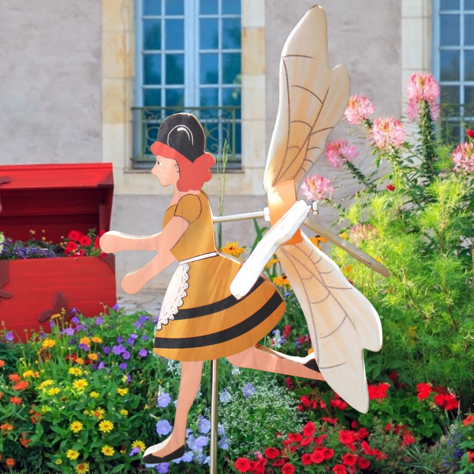 Garden Windmill Clown Wind Spinner Outdoor Statue Cute Decoration Craft Indoor Wind Catchers for Patio Lawn