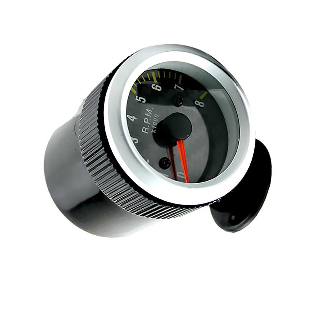 Portable 2inch Car Tacho Rev Counter Gauge Tachometer with Yellow LED RPM Light Indicator