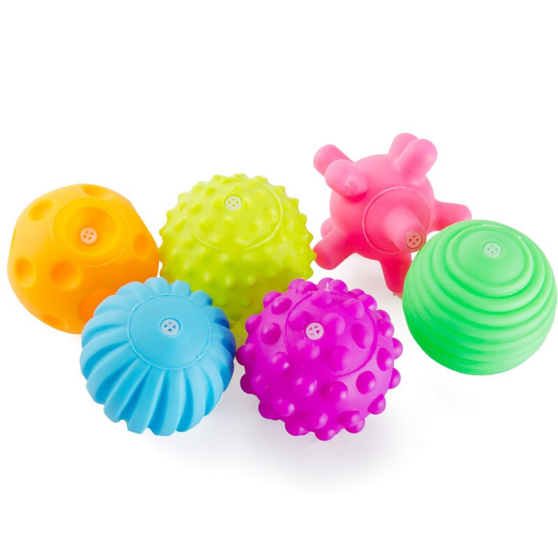6pcs/set Baby Toy Ball Set Develop Baby's Tactile Senses Toy Touch Hand Ball Toys Baby Training Ball Massage Soft Ball