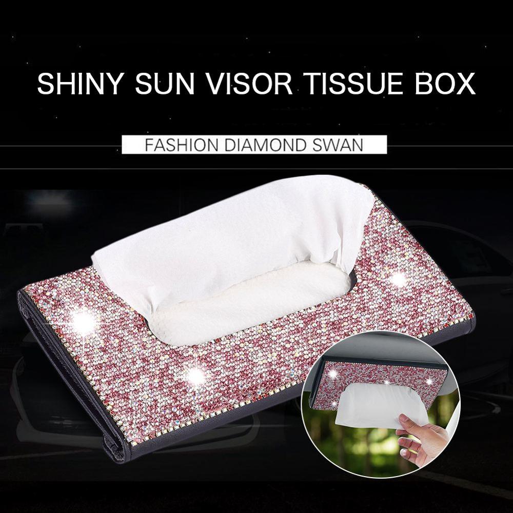 Car Tissue Box Rectangular Holder Paper Case Box for Home Car Office Decor