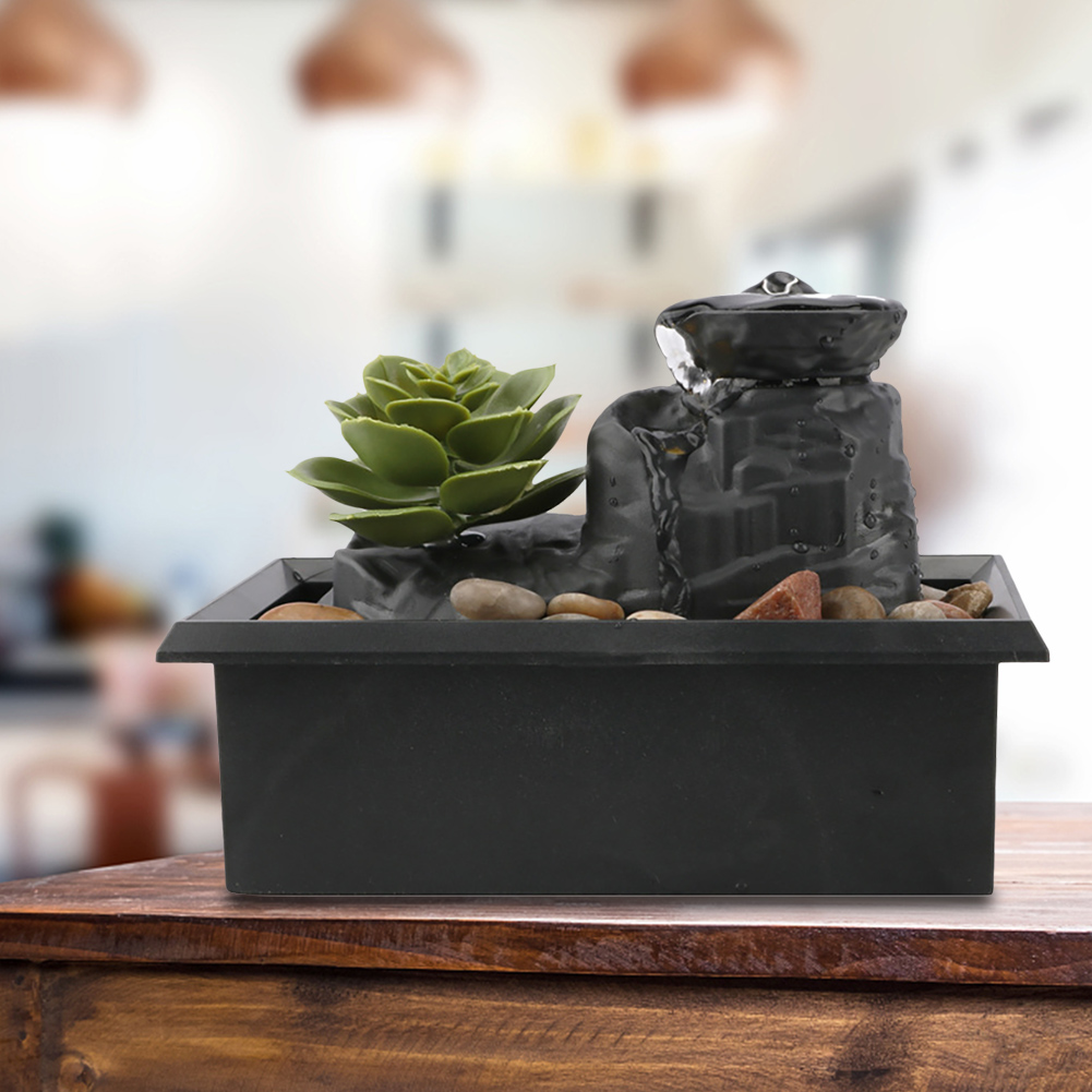 Fontaine décorative en cascade, décoration de table, fontaine de méditation, Mini cascade d'eau qui coule, décor de maison