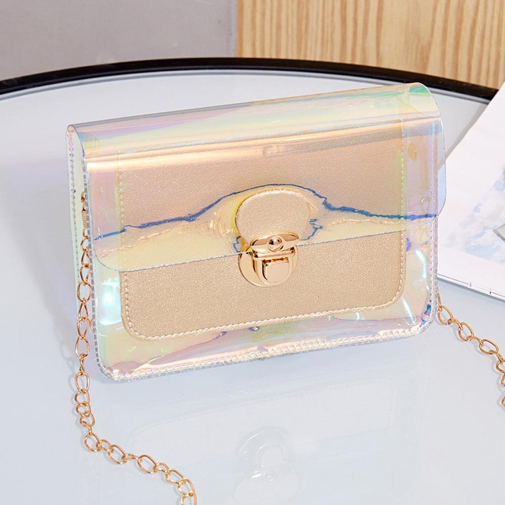 Kette Riemen transparent Umhängetasche Patchwork Frauen Strand Telefon Tasche Wasserdichte Reisetasche Schulter Tasche Handtasche Dame Taschen: B