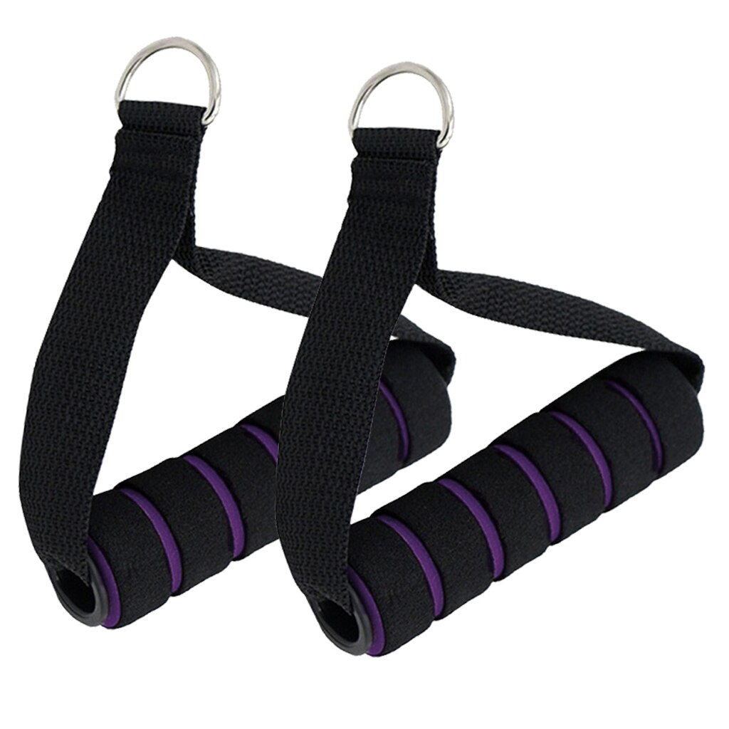 Premium Heavy Duty Oefening Weerstand Band Handgrepen Kabel Machine Bijlagen Weerstand Band Handvat Grips Band Stijgbeugel Handvat: black and  purple