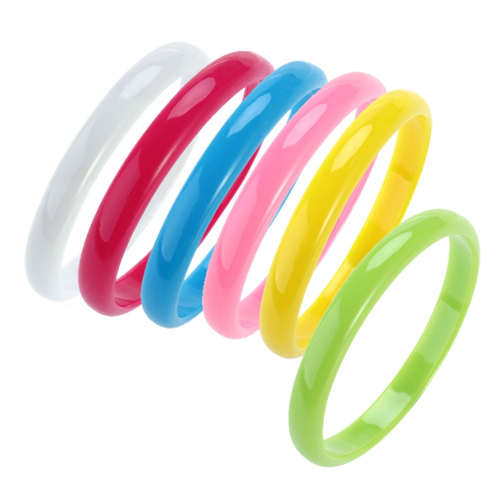 6 uds. De pulseras de plástico de , pulsera de Color caramelo para mujeres y niños (Color al azar): Default Title
