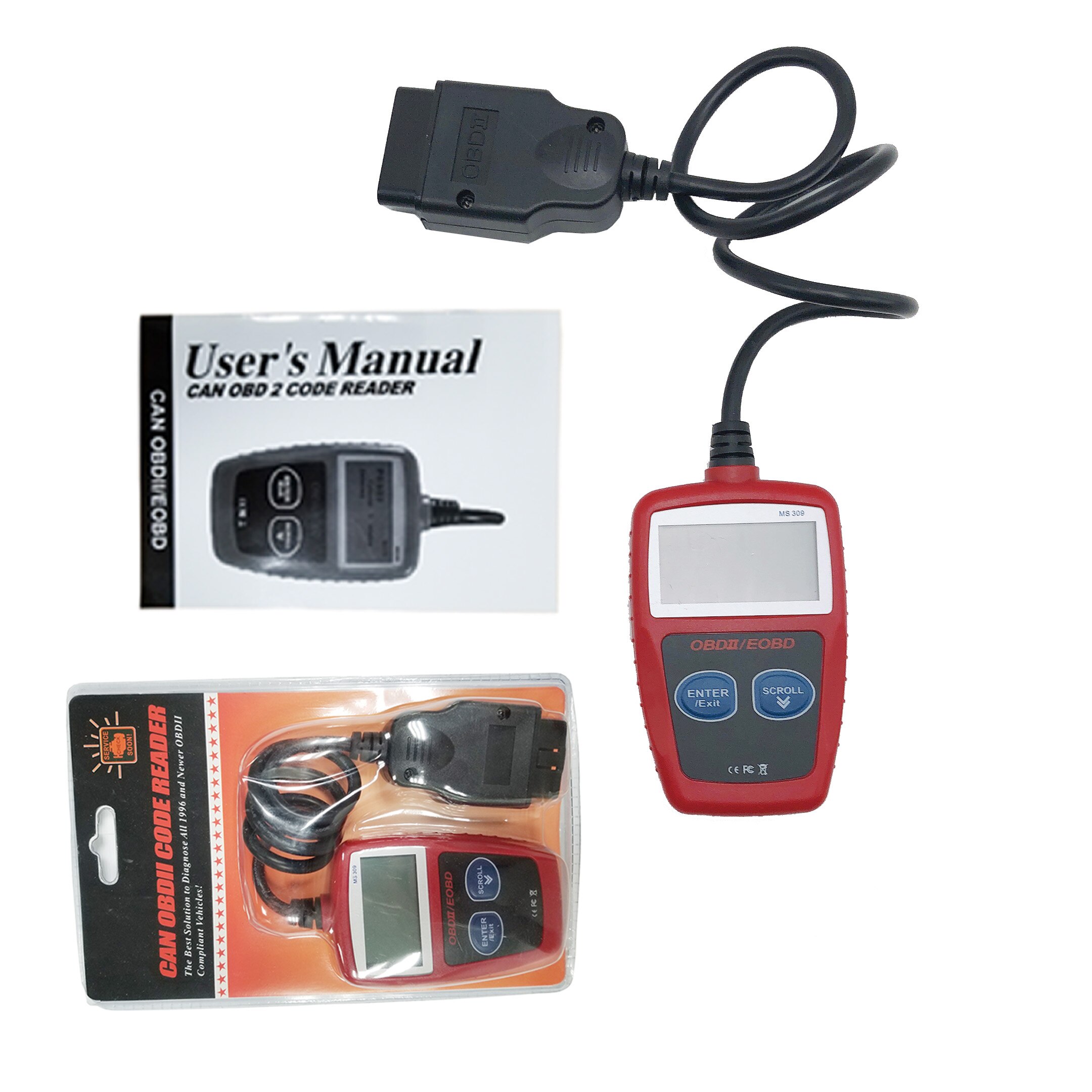 Top Maxiscan MS309 Obdii Code Reader Ms 309 Code Scanner Ms 309 Auto Diagnostic Tool Voor Multibrand Auto 'S In stockverkoop