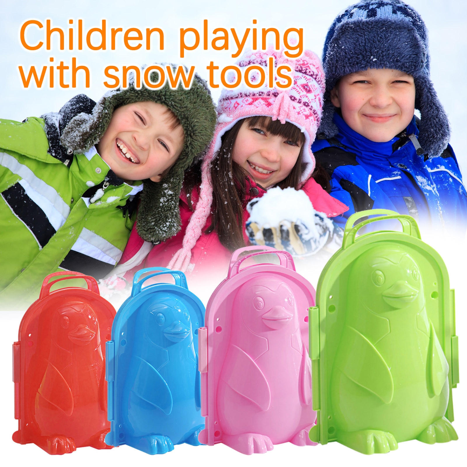 Snowman Maker Snowball Maker Clip Kids Outdoor Sports Toy Cute Penguin Plastic Snow Ball Maker Cute Ducks 눈사람 메이커 눈오리