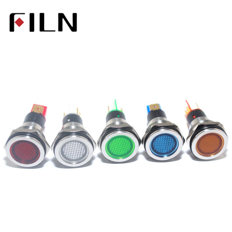 12 v 24 v 110 v 220 v 19mm rood blauw groen wit led Metalen Indicator pilot Signaal licht lamp