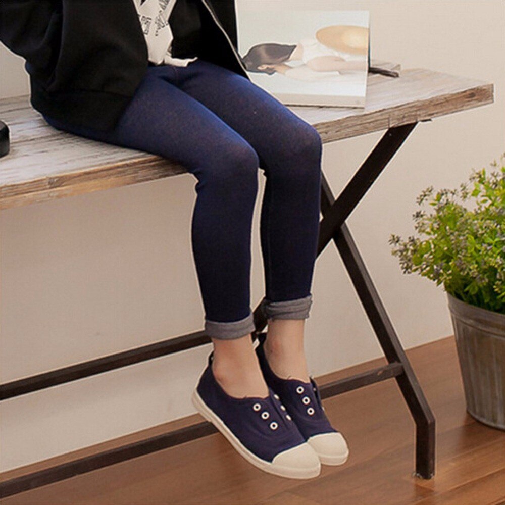 Mallas deportivas para niñas, pantalones vaqueros de imitación, para la escuela, primavera y otoño,