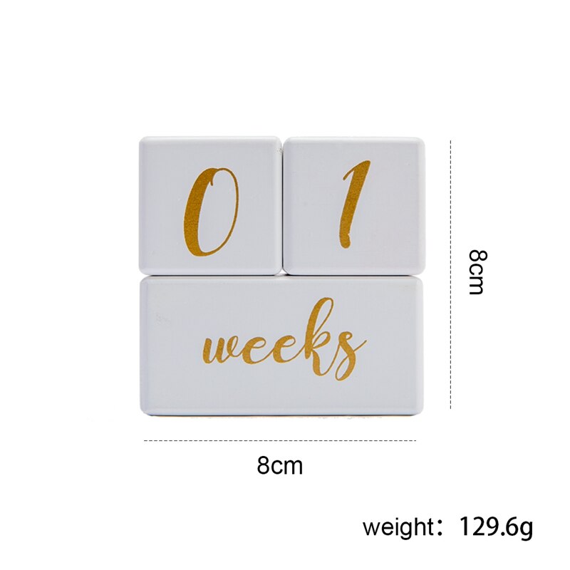 1set Baby Milestone Wooden Block Baby Photography Milestone Memorial Monthly Newborn Commemorative Card Number Photo Accessories: Default Title