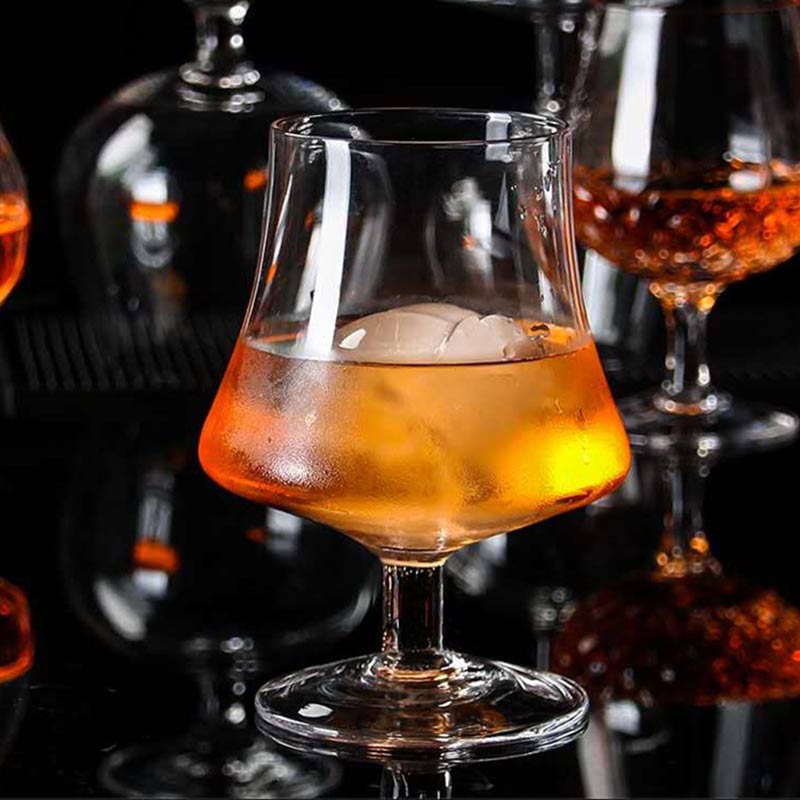 450ml Nordic Crystal Tulip Glass Cup Transparent Short Goblet WhiskeyGlass Home Bar Brandy XO Spirit Tasting Cup Party Drinkware