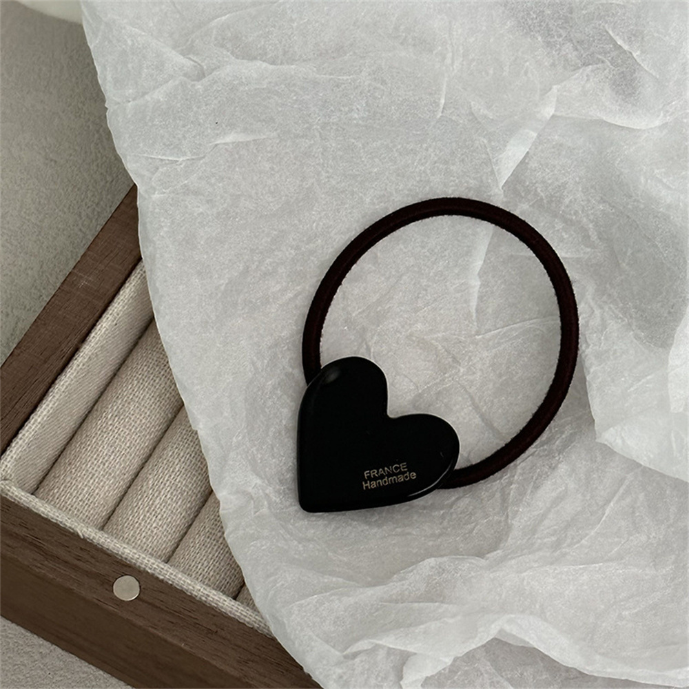 Cuerda para el cabello de acetato a la , lazos para el cabello en forma de corazón, coleteros para niña, tocado para moño, accesorios para el cabello Hokder con cola de caballo