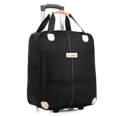 Waterproof Trolley Case 20" Portable Business Boarding Travel Bag Traveling Luggage Bags with Wheels Suitcases Rolling Luggage: Black