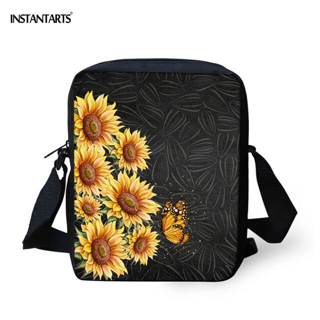 INSTANTARTS Sunflower Print Crossbody Bag Kindergarten Schoolbags You Are My Sunshine Mini Messenger Bag Boys Girls Handbag: HXA638E