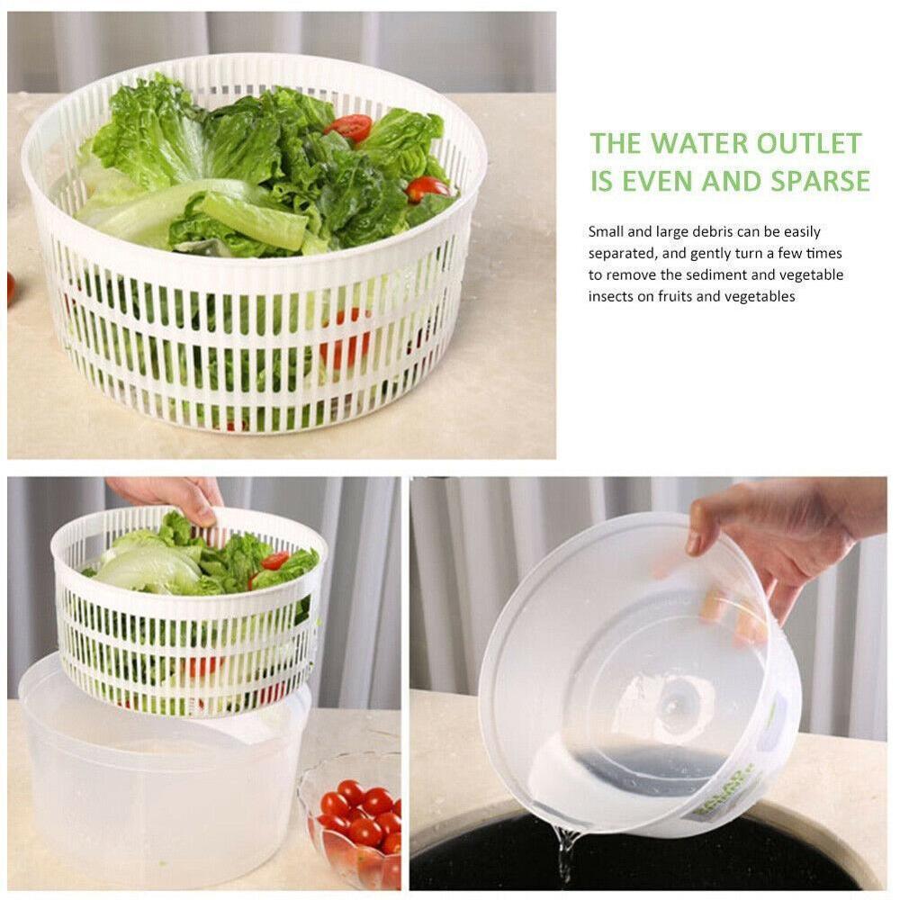 5L Multifunctional Salad Dryer Vegetable Fruit Drain Water Tool Kitchen Basket Shake Dehydrator Basket Salad S2T7