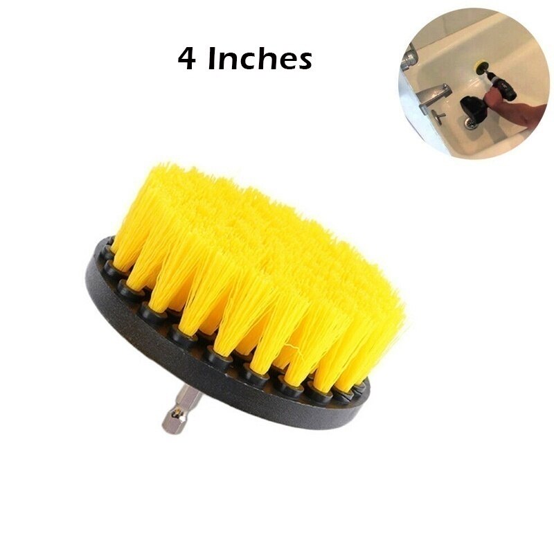 Drill Brush All Purpose Cleaner Scrubbing Brushes for Bathroom Surface Grout Tile Tub Shower Kitchen Auto Care Cleaning Tools: 4inch