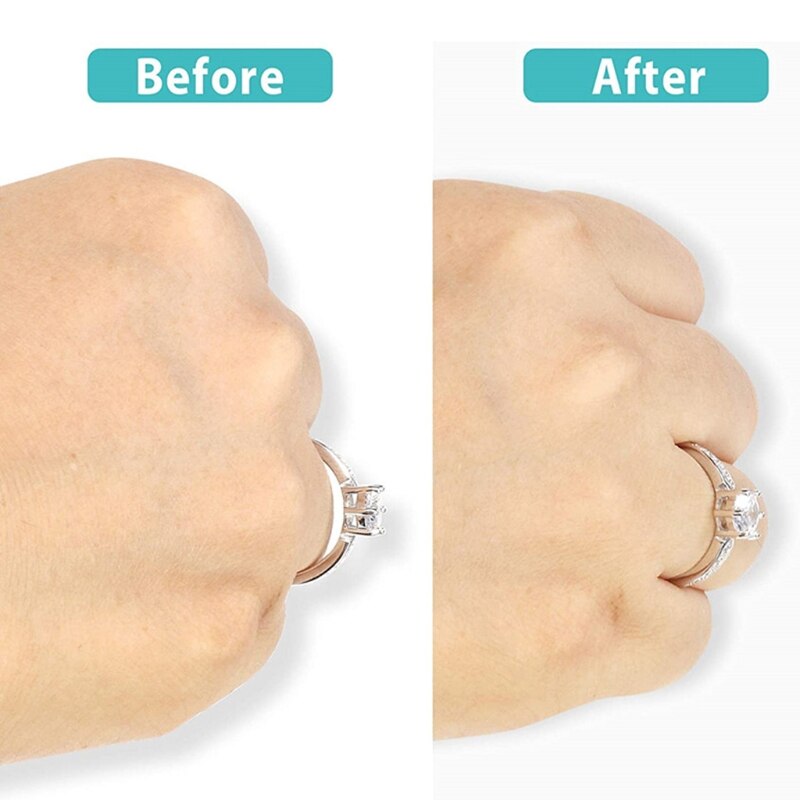 Ajustador de silicona Invisible transparente para anillo, 8 tamaños, anillos sueltos, reductor