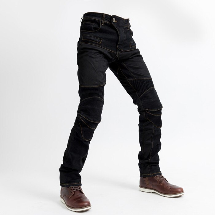 popular pk719 motorcycle casual jeans motorcycle riding pants slim men's and women's fall pants: only pants black / XXXL
