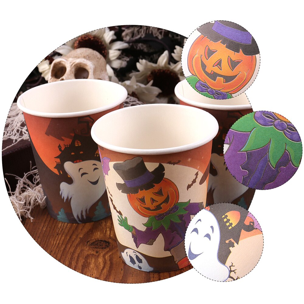 20 stuks papieren bekers halloween wegwerp drinkbekers feestpapier benodigdheden