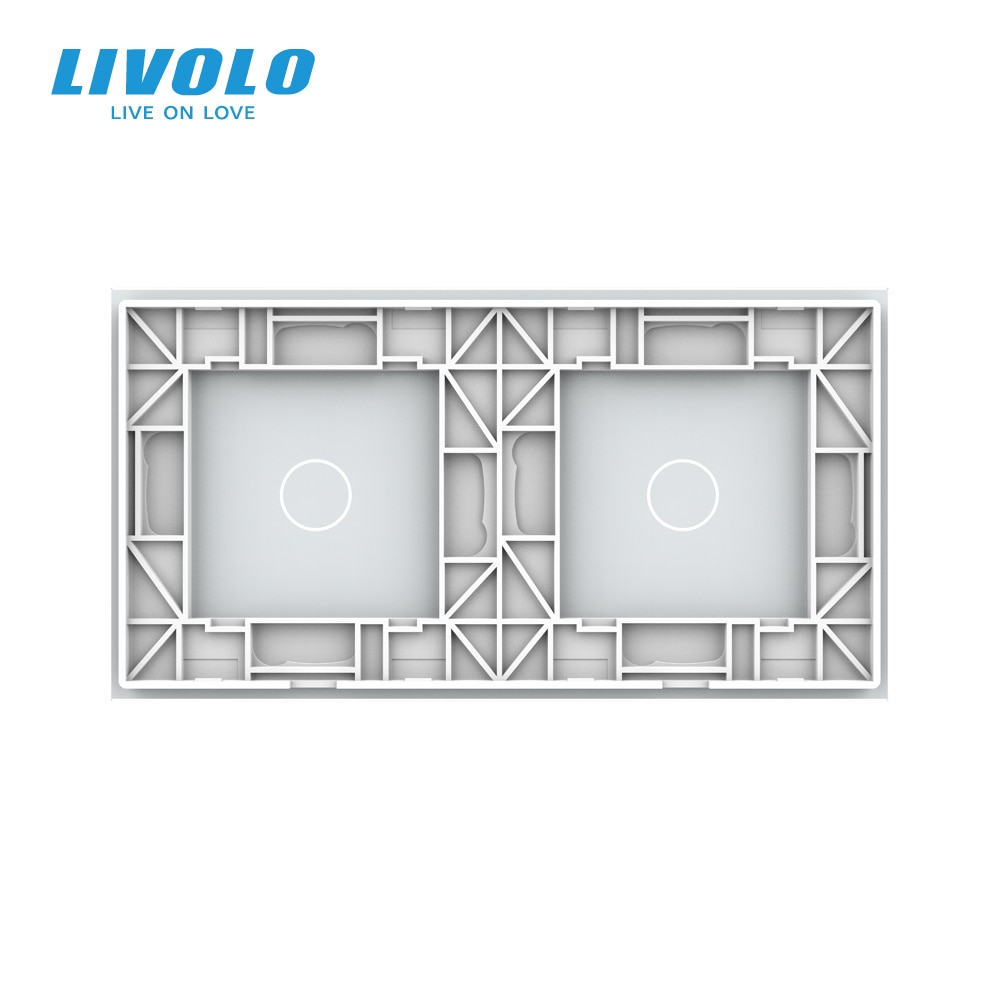 Livolo luksus hvitt perlekrystallglass , 151mm*80mm,  eu standard, dobbelt glasspanel, vl -c7-c1/c1-11 (4 farger)