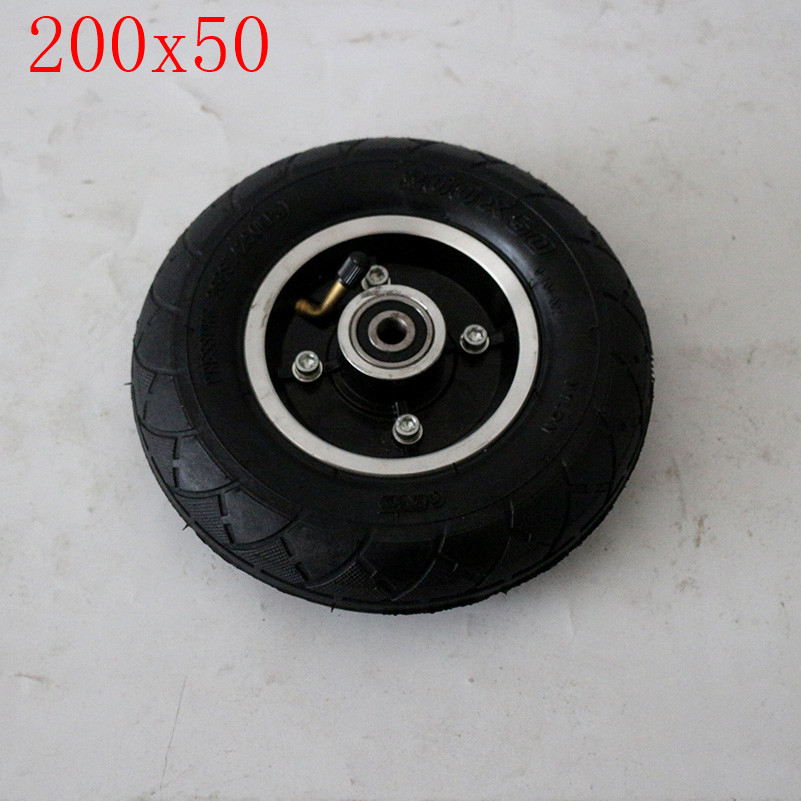 200*50Electric Scooter Tyre With Wheel Hub8" Scooter 200x50 Tyre Inflation Electric Vehicle Aluminium Alloy Wheel Pneumatic Tire