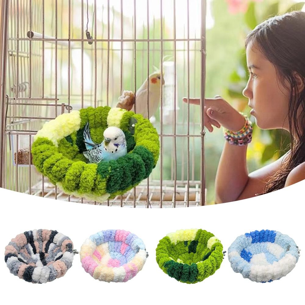Parkiet Nest Valkparkiet Bed Vogelnest Winterslaapbed Pluche Warme Vogelbedden Comfortabele Winter Warmer Huisdier Huis Warme Hut Tent