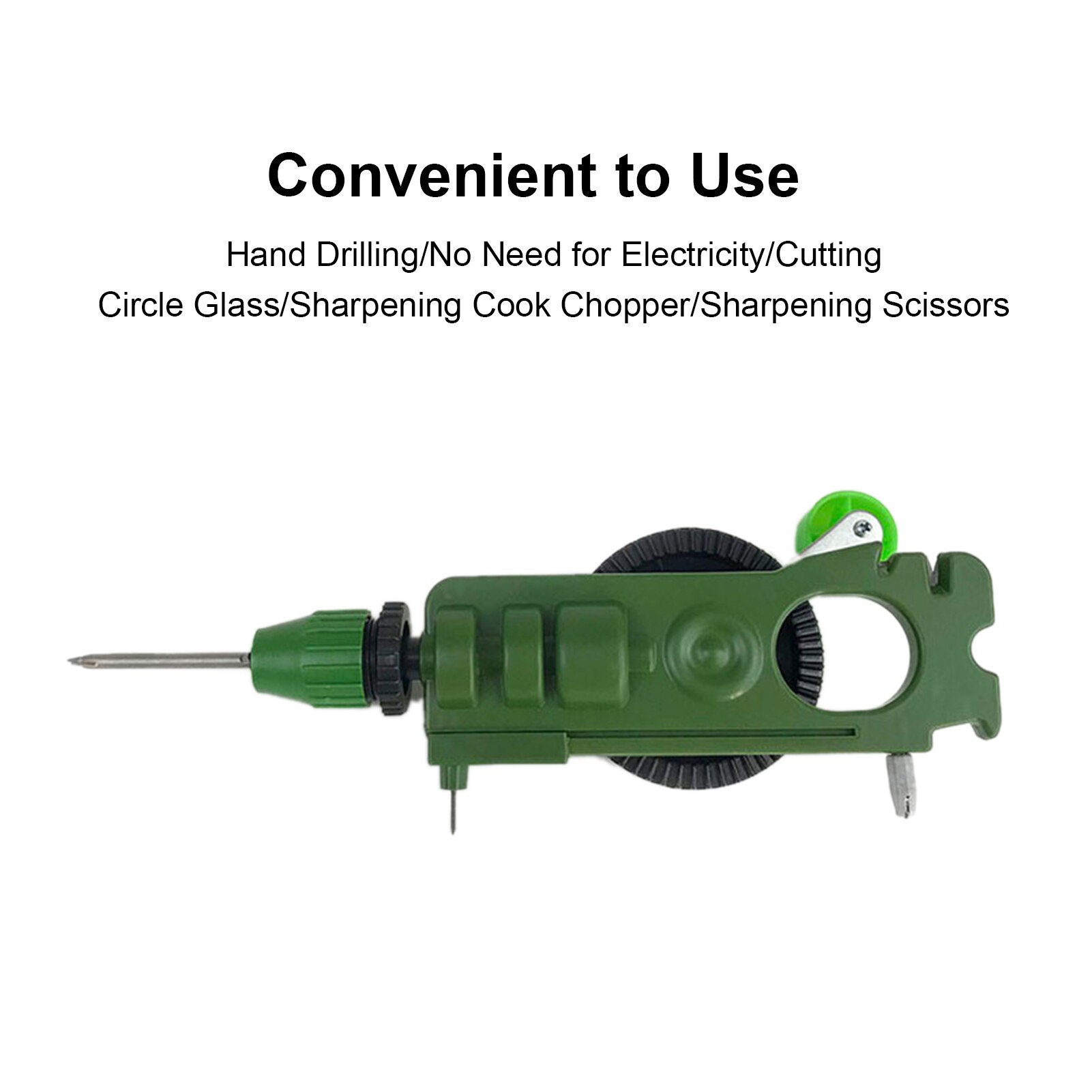 Portable Home Use Hand Crank Puncher Portable Tile Glass Circle Cutter Multi-Functional Handheld Crank Puncher Cutting Tool