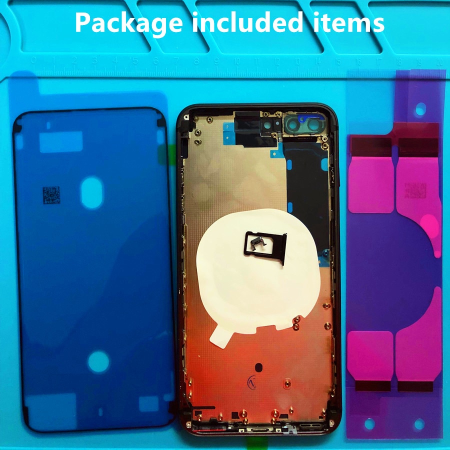 Replacement Parts for iPhone 8 8 Plus Rear Housing Middle Frame and Back Glass Cover with Small Parts