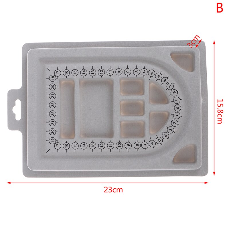 Diy cinza reuniram placa do grânulo para pulseira colar miçangas fazendo jóias organizador bandeja design artesanato ferramenta de medição acessórios: B