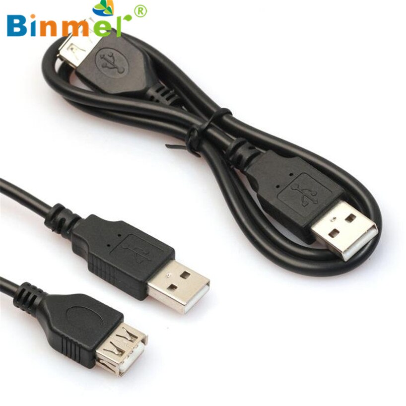 Binmer 1PC 2ft/60cm Black USB Male to A Female Extension Extender Data M/F Adapter Cable Free shiping USB Adapter Sep 12